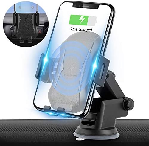 ANFAHR Automatically Wireless Car Charger Mount, Auto Clamping Car Phone Holder 5W/ 7.5W/ 10W Fast Charging Compatible for iPhone XS/X / 8 Galaxy S10 / S10 + / S9 / S8, Other Qi Devices
