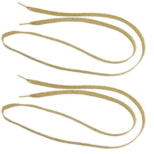 2 PCS Gold Tone Replacement Glittering Shoelaces for Sneaker