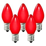 C7 - Ceramic Red - 5 Watt - Candelabra Base - Christmas Lights - 25 Pack