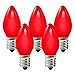 25 Bulbs C7 - Red Opaque - 5 Watt - Candelabra Base - Christmas Lights - HLS C7ORED