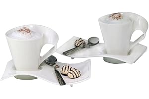 Villeroy & Boch NewWave Caffe Mugs, Set of 2, Premium Porcelain, Made in Germany, 11 ozs