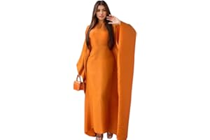 RLLJS Women Abaya Dress Ramadan Eid Summer Satin Islam Muslim Batwing Sleeve Maxi Dress Kaftan Robe Ramadan Clothes