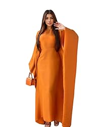 RLLJS Women Abaya Dress Ramadan Eid Summer Satin