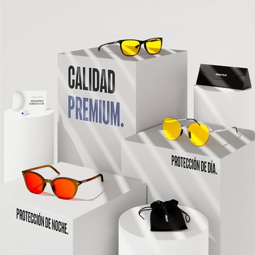 Sleep Ritual Lentes para Dormir Unisex. Lentes para Computadora, Celular o Tablet Nocturnos con Filtro de Luz Azul Avanzado con bloqueo del 97%.