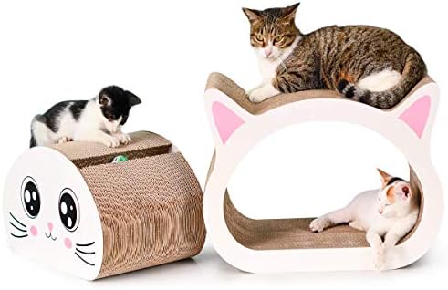 Happypapa Cat Scratcher Lounge 2 in 1 Cat Scratcher Cardboard Cat Scratching House Sofa Toy - Keep Cats Fun Healthy