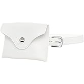 TeeYee Women Fanny pack Removable Belt with Mini Purse Waist Belt Bag with Snap Closure white