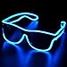 TGETH EL Glasses El Wire Fashion Neon LED Light Up Shutter Shaped Glow Sun Glasses Rave Costume Party DJ Bright Sunglasses (Blue)