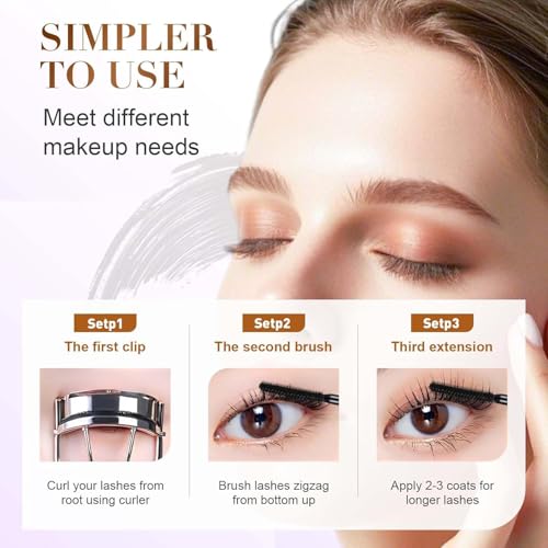 Iron Eye Mascara, Washable Metal Wall Mascara - Black Mascara 3D Super Curling, Long Lasting Volume & Lump-Free with Smudge-proof Pigments (Pack of 2)