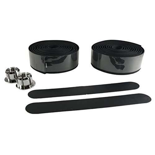 DEERU EV Bicycle Bar Tape Handlebar Tape Bar Wraps - 2 Rolls per Set (Black)