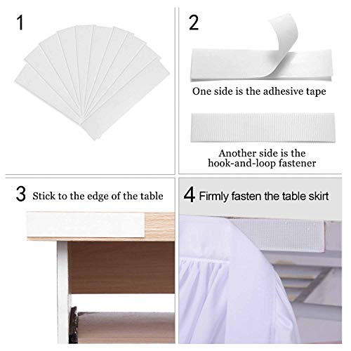 6ft White Pleated Table Skirt for Rectangle or Round Tables Tutu Wave Table Skirt for Wedding Baby Shower Birthday Party Home Table Decoration