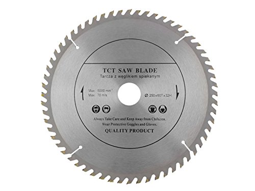 VOYTO Circular Saw Blade (Skill Saw) 250mm x 32mm Bore (30mm & 28mm, 25.4mm With Reduction Rings) for Wood Cutting discs Circular 250mm x 32mm x 60 Teeth