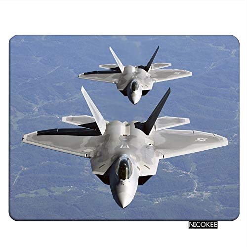 Army Rectangle Gaming Mousepad US Air Force F-22 Raptor in The Sky Mouse Pad Mouse Mat for Computer Desk Laptop Office 9.5 X 7.9 Inch Non-Slip Rubber
