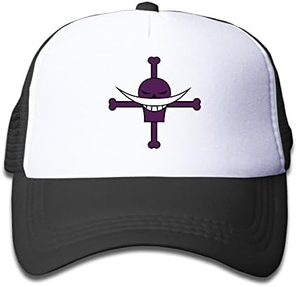 Youth Whitebeard Flag Cross One Piece Logo Mesh Trucker Hat Cap