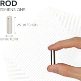 FIRST4MAGNETS N42 Neodymium Rod Magnet 8mm x 25mm 3.1kg Pull Pack of 4 DIY view 5