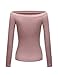 REGNA X Women's Semi Off-the-Shoulder Lightweight Stretchy Ribbed Knit Top (S-3XL)