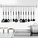 Silicone Cooking Utensils Set, Heat Resistant and Non Stick Kitchen Utensil Set with Stainless Steel Handle (Black)