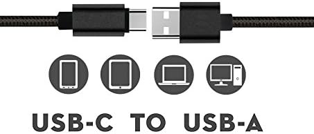 USB C Cable | 6ft Sturdy Braided Cable | Rapid Charge 2.4 Amps | High Transfer Speed | 56k Resistor | USB Fast Charge | 6.6ft Type-C to Type-A | Nylon Braided Jacket (black)
