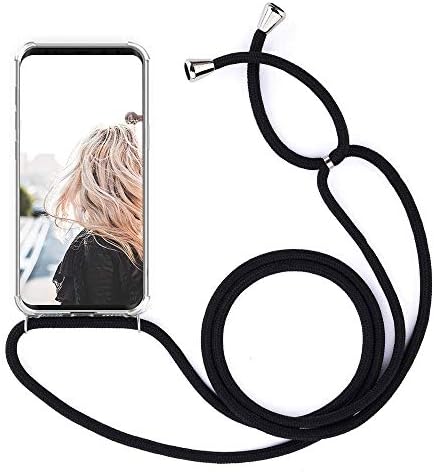 MXKOCO Compatible with Huawei Honor 20 LITE Case- TPU Necklace Phone Cover/Case Adjustable Length Lanyard Mobile Phone Chain, Holder with Neck Cord Lanyard Strap for Huawei Honor 20 LITE - Black