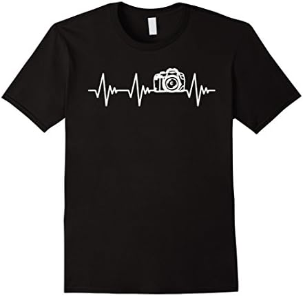 Men's Photographers Shirt - Photographer Heartbeat Shirt Large Black