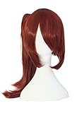 MapofBeauty Wine Red Medium Length Straight Anime Costume Cosplay Wig