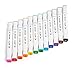 NO-Bleed Graffiti Dual Tip Fabric Markers Set of 12 - Permanent, Fade Proof, Waterproof, Washerproof & Kid Safe