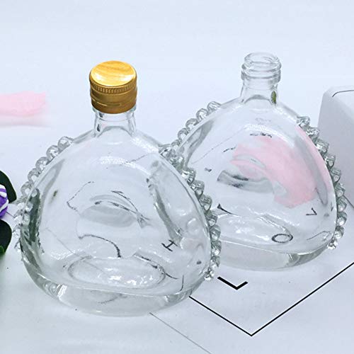 Yamalans 100ml Portable Refillable Empty Clear Glass Wine Liquor Bottle Jar Transparent