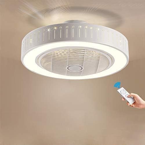 ZBJJ LED with Lighting Fan Round Fan Creative Ceiling Lights Dimmable Ceiling Fan Remote Control Indoor Kids Room Living Room Bedroom Decorative Lighting Ceiling Lamp Energy-Saving Fan Light