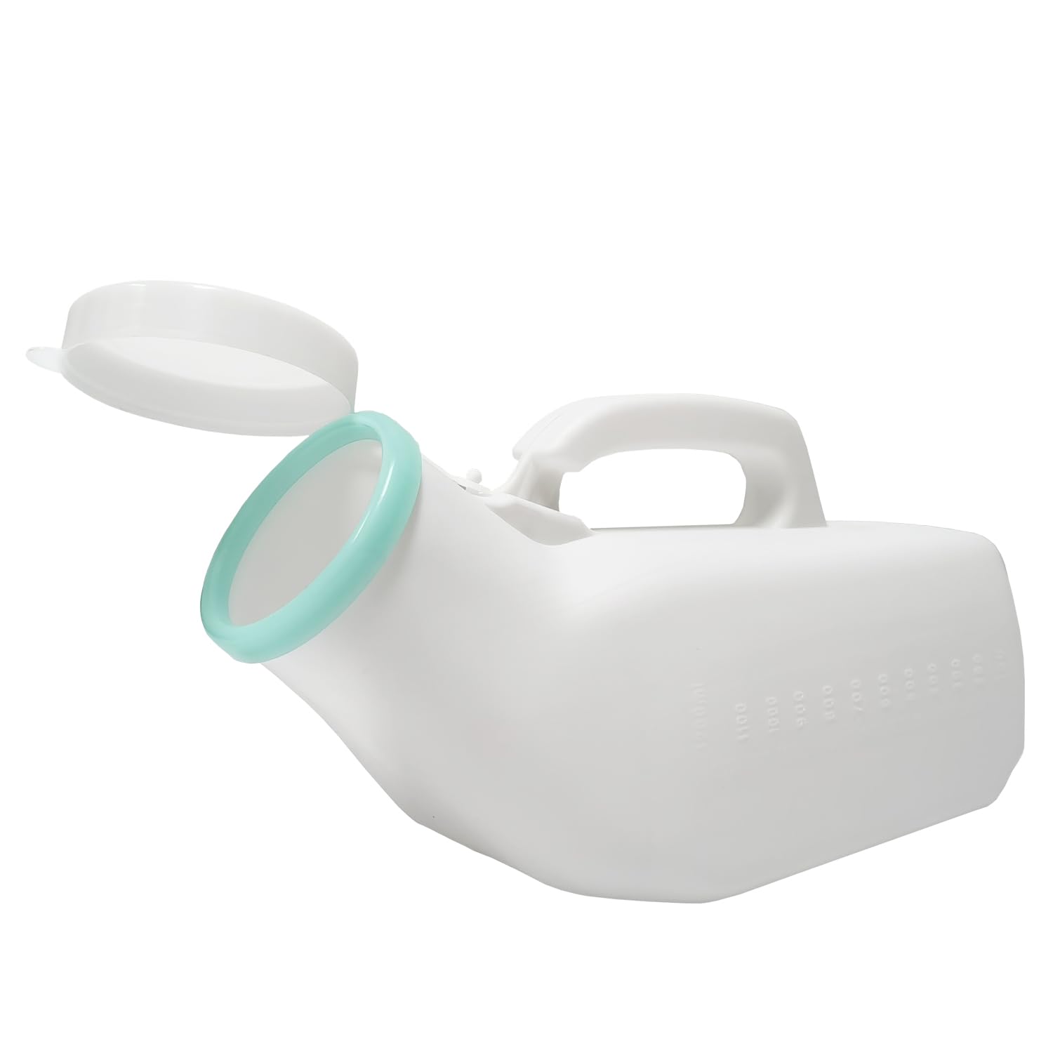 Male Urinal Portable Incontinence Bottle for Men Travel Screw lid Wee White Secure Cap Pee Measuring Scale, Easy Grip Handle, Medical Grade Pee Toilet Reusable Urine (2 Pack)