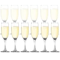 Dailyware Toasting Flutes (Set of 12), Elegant Style Glasses, Perfect for Special Occassions