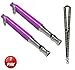 Set of 2 Dog Training Whistles with Lanyard, Adjustable Pitch, Obedience, Barking & Training Aid (Purple)