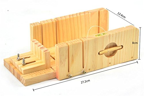 FantasyDay Adjustable Wood Soap Cutter Box Wire Cutter Slicer with Soap Beveler Planer Set + 1PC Rectangle Silicone Soap Loaf Mold and Wood Box + 1PC Straight Soap Cutter Soap Making Tool #2 - Thumbnail 6