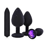 4Pcs/Set Soft Medical Silicone Trainer Kit Anale Pugs Beginner Set for Women and Men (Purple)