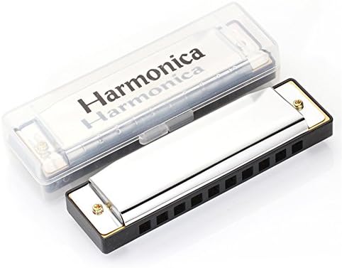 BCOCOB Harmonica Key of C 10 Tremolo Hole Diatonic polyphony Tone Blues Harmonica with Case for Baby Child Beginner,Students, Kids Gift