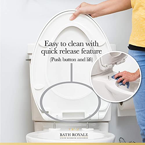 Bath Royale BR62002 Almond/Bone Premium Round Toilet Seat Soft Close
