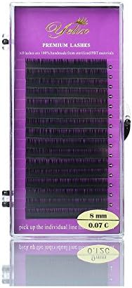 Individual False Eyelashes Extension Natural Fake Eyelash Single tray Eye Lashes Mink Eyelash Extention Black (C curl 0.07mm/7-15)