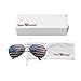 American USA Flag Design Metal Frame Aviator Unisex Sunglasses with Print Patterned Lens for Sun Protection, Driving, Eye Wear by Super Z Outlet (Black)