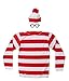 HBMaida Where's Waldo Now Costume Adult Funny Sweatshirt Hoodie Outfit Glasses Hat Cap Suits
