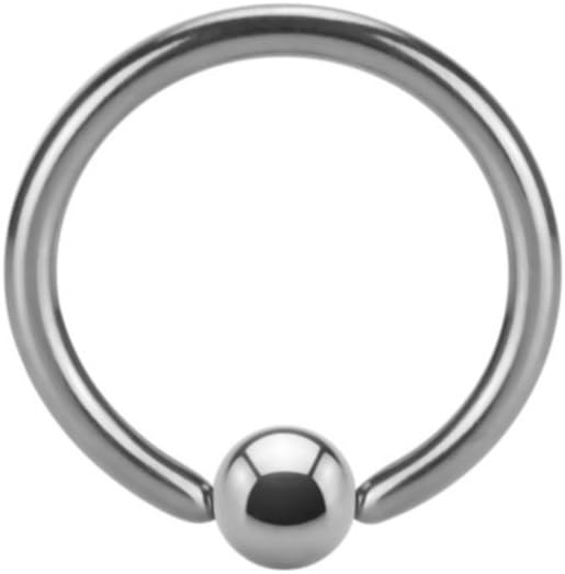 eeddoo® Titanium BCR Ball Closure Ring silver I 102 sizes I Piercing-Ring for Septum, Nose, Nipple, Ear, Helix, Tragus