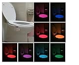 Toilet Night Light, NnxDeal LED Toilet Seat Light, Glow Bowl Motion Activated Detected Auto Sensor Detection Waterproof Colorful for Home Bathroom Washroom WC with 8 Colors Changing