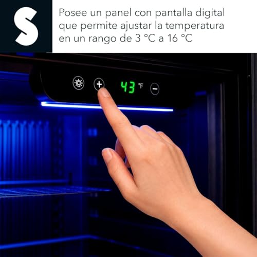 SIGNA Enfriador de Bebidas Frigobar Compacto Negro Mini Refrigerador de Acero Inoxidable Ideal Para Espacios Pequeños Frigobar Mini Multifuncional Mini nevera Latas De Refresco (48 Litros)