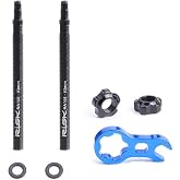 Pack of 2 pcs Bike Bicycle Tubeless Presta Valve Extender Extension with Core Wrench, 45mm 80mm (removable-80mm)