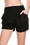 E4U Womens Trending Solid Color Fashion Harem Shorts
