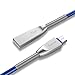 IMKEY Premium 5 Feet Zinc-Alloy Spring Micro USB 2.0 Sync Data Fast Charging Cable For Samsung Galaxy S7/ S6 / Edge, S4/ S3/ Note 5 / 4 / 2,Google Nexus,LG,HTC,Nokia,Blackberry And More - (Blue)