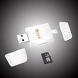 TFZ iPhone Flash Drive Card Reader [Apple MFI Certified] USB Memory Stick 8 GB TF Card External Storage with Lightning Connector for Apple iPhone iPod iPad Computer Mac with app i-easy drive White
