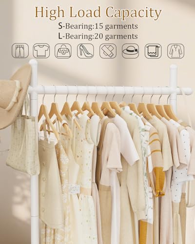 ENUMAIL Standing Coat Rack, Modern Freestanding Hangers with Thick Rock Bottom Plate, Clothes Hanger for Office, Bedroom, 175cm, White, Large