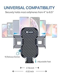 Andobil Car Phone Mount Easy Clamp, Ultimate Soporte para teléfono manos libres para panel de instrumentos Air Vent Parabrisas, Súper ventosa, Compatible para iPhone 8 Plus 8 X XR XS 7 Plus Samsung S10 S9 S8 y más