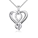 925 Sterling Silver Infinity Faith Hope Love Heart Pendant Necklace for Women