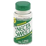Necta Sweet Saccharin Tablets, 1 Grain, 1000 Tablet Bottle (Pack of 2)