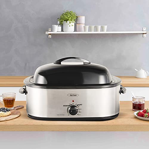 22lb 18Quart Roaster Oven with SelfBasting Lid, Sunvivi electric