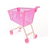 1X Cute Mini Shopping Cart Trolleys Toys for Barbie Best Gift for Baby Girls Pink